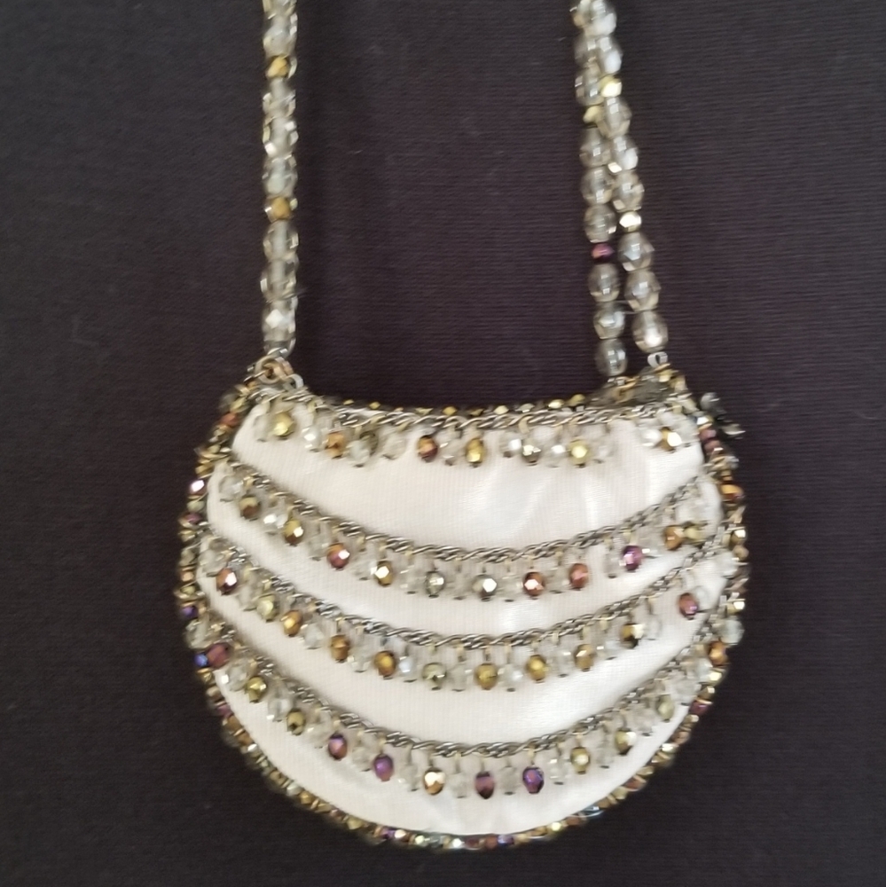 Erickson Beamon crystal beaded gray evening bag